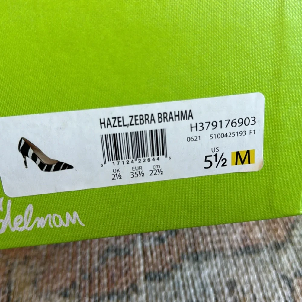 🆕 Sam Edelman Hazel Pointed Toe Pump Zebra Brahma